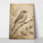 Πίνακας σε Καμβά VINTAGE DARK ACADEMIA BIRD