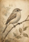 Πίνακας σε Καμβά VINTAGE DARK ACADEMIA BIRD