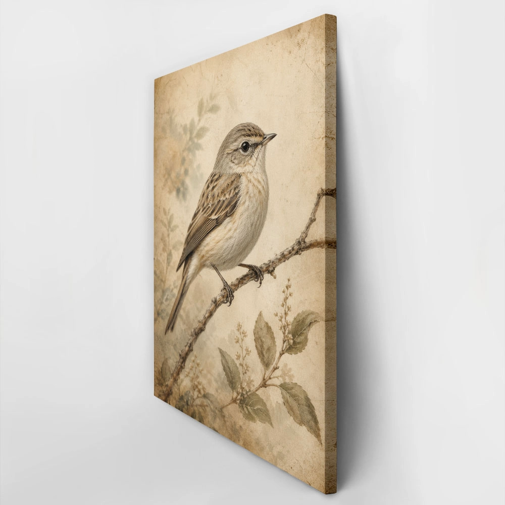 Πίνακας σε Καμβά VINTAGE DARK ACADEMIA BIRD