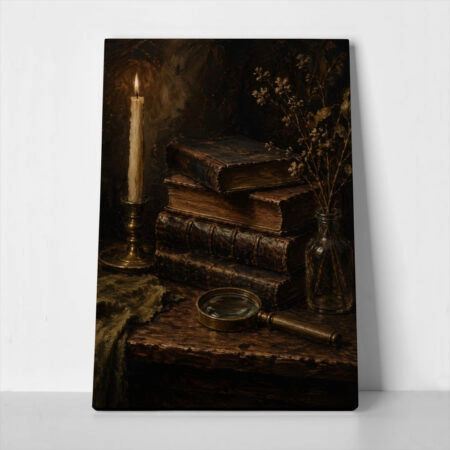 Πίνακας σε Καμβά VINTAGE DARK ACADEMIA BOOKS 2
