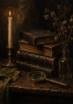 Πίνακας σε Καμβά VINTAGE DARK ACADEMIA BOOKS 2