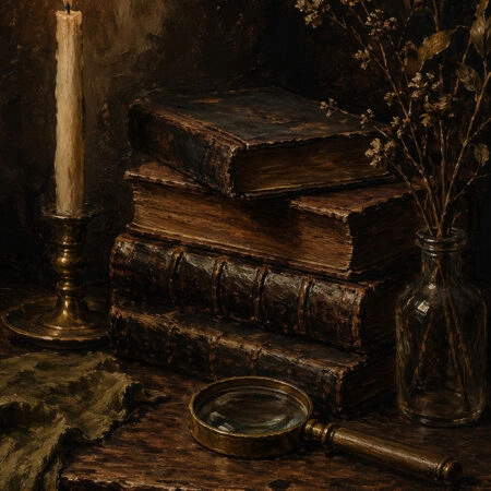Πίνακας σε Καμβά VINTAGE DARK ACADEMIA BOOKS 2 -  Sticky 5