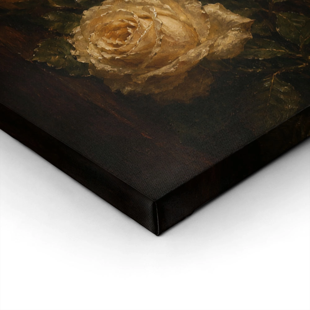 Πίνακας σε Καμβά VINTAGE DARK ACADEMIA BOOKS AND ROSES 2