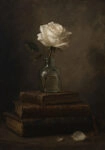 Πίνακας σε Καμβά VINTAGE DARK ACADEMIA BOOKS AND ROSES 4