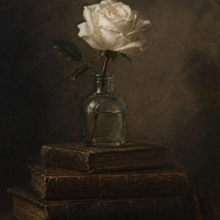 Πίνακας σε Καμβά VINTAGE DARK ACADEMIA BOOKS AND ROSES 4 - Vintage Sticky 5