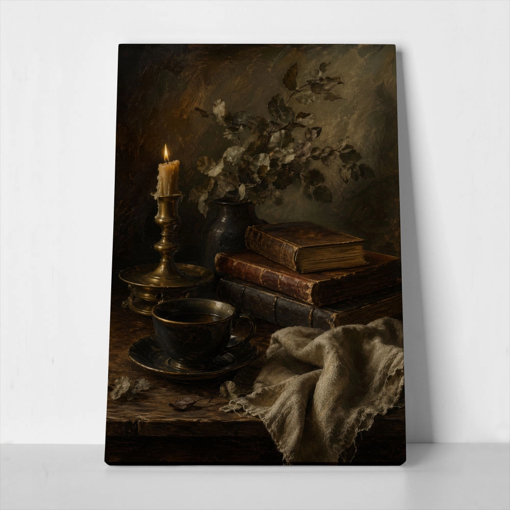 Πίνακας σε Καμβά VINTAGE DARK ACADEMIA BOOKS
