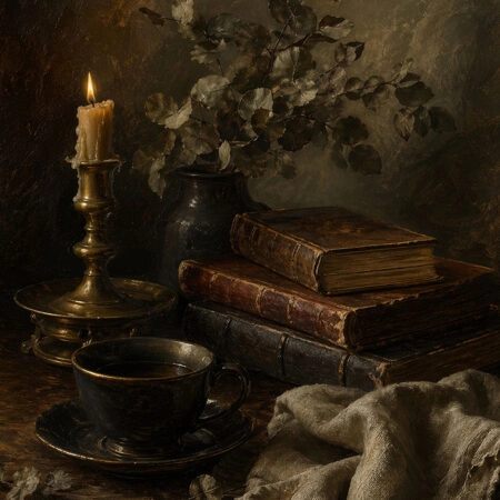 Πίνακας σε Καμβά VINTAGE DARK ACADEMIA BOOKS -  Sticky 5