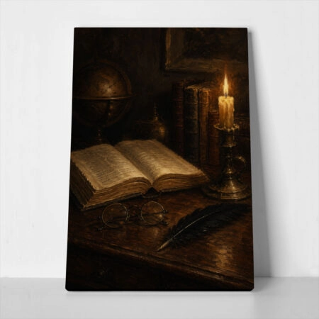 Πίνακας σε Καμβά VINTAGE DARK ACADEMIA BOOK - Vintage