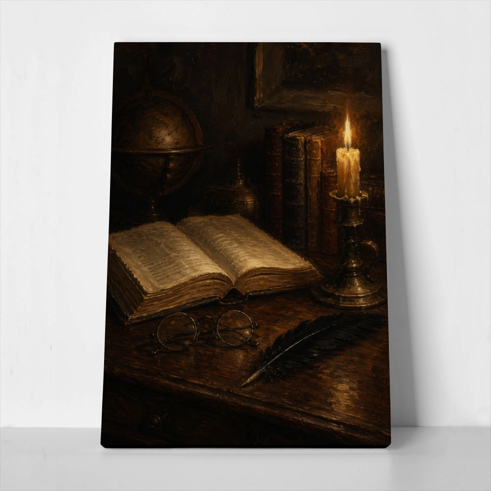 Πίνακας σε Καμβά VINTAGE DARK ACADEMIA BOOK