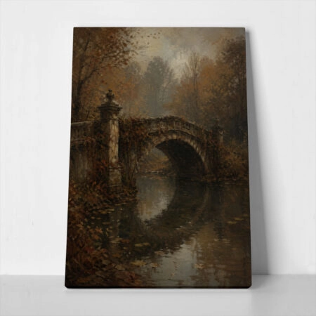 Πίνακας σε Καμβά VINTAGE DARK ACADEMIA BRIDGE - 