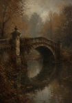 Πίνακας σε Καμβά VINTAGE DARK ACADEMIA BRIDGE