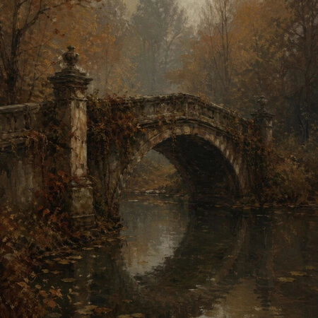 Πίνακας σε Καμβά VINTAGE DARK ACADEMIA BRIDGE -  Sticky 5