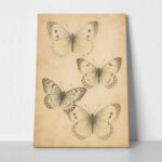Πίνακας σε Καμβά VINTAGE DARK ACADEMIA BUTTERFLIES 2