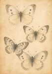 Πίνακας σε Καμβά VINTAGE DARK ACADEMIA BUTTERFLIES 2