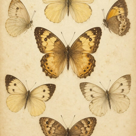 Πίνακας σε Καμβά VINTAGE DARK ACADEMIA BUTTERFLIES 3 -  Sticky 5