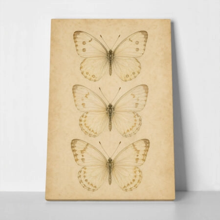 Πίνακας σε Καμβά VINTAGE DARK ACADEMIA BUTTERFLIES 4 - 