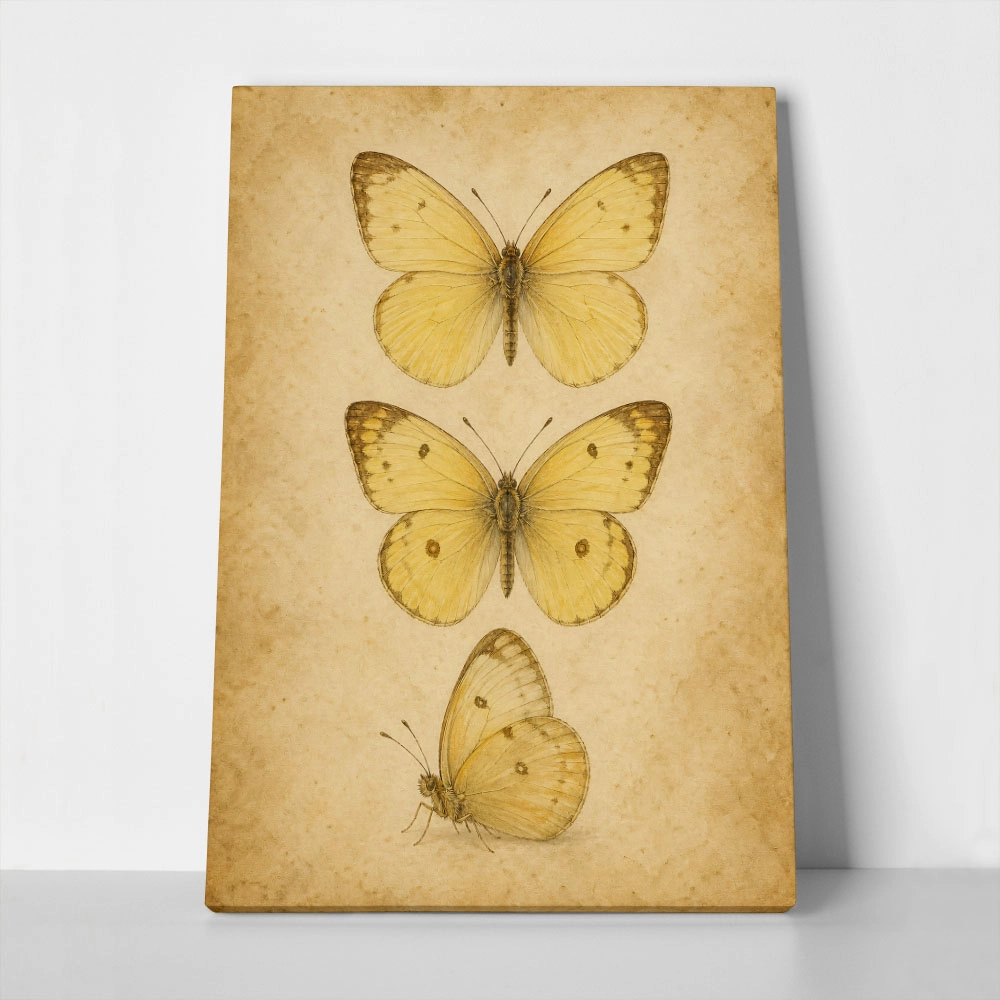 Πίνακας σε Καμβά VINTAGE DARK ACADEMIA BUTTERFLIES 5