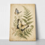 Πίνακας σε Καμβά VINTAGE DARK ACADEMIA BUTTERFLIES 6