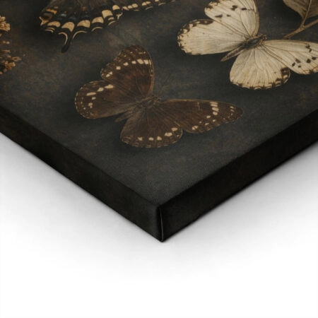 Πίνακας σε Καμβά VINTAGE DARK ACADEMIA BUTTERFLIES - Vintage Sticky 1