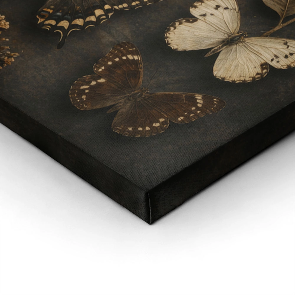 Πίνακας σε Καμβά VINTAGE DARK ACADEMIA BUTTERFLIES