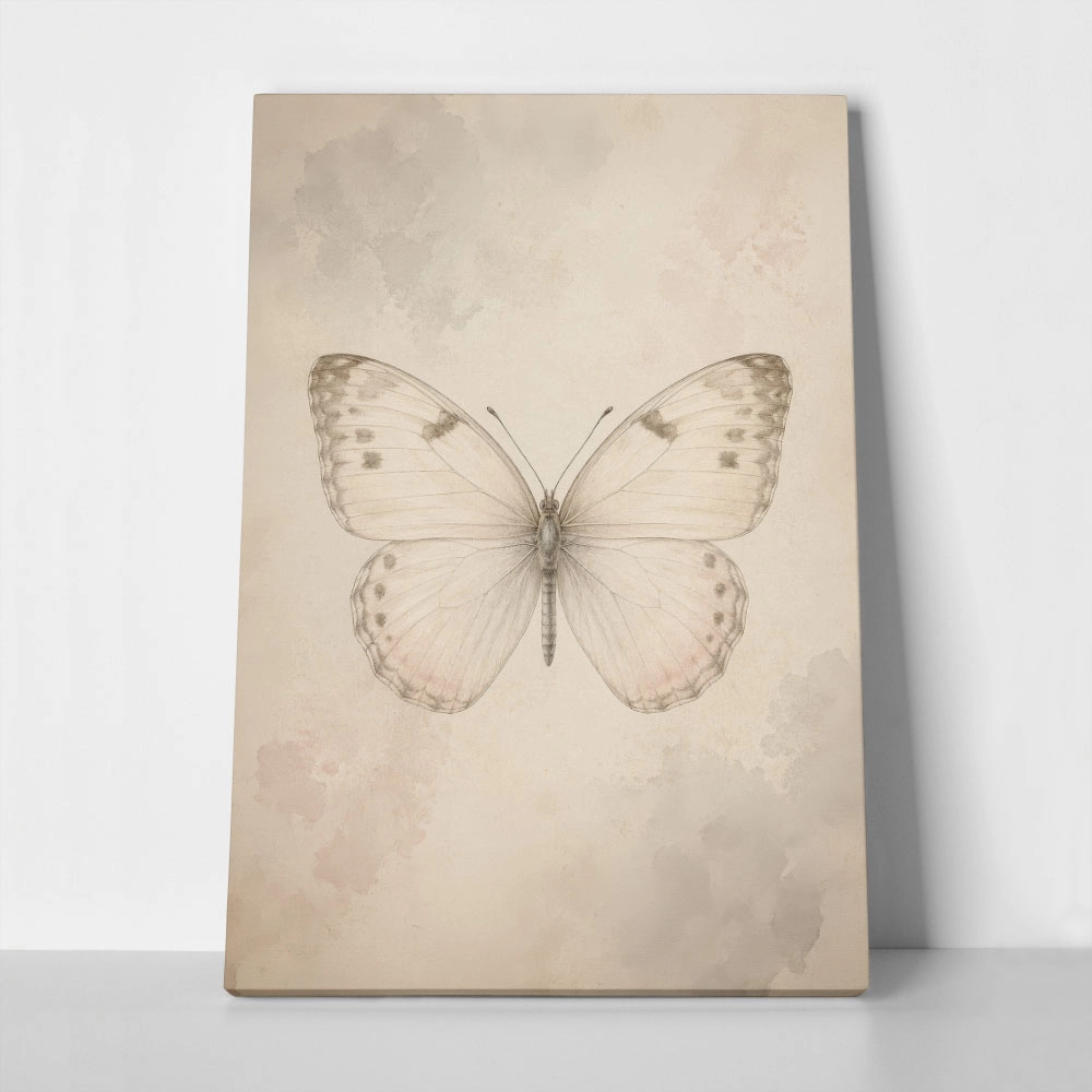 Πίνακας σε Καμβά VINTAGE DARK ACADEMIA BUTTERFLY 2