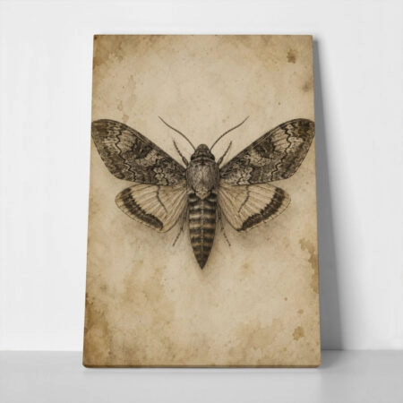 Πίνακας σε Καμβά VINTAGE DARK ACADEMIA BUTTERFLY 3 - 