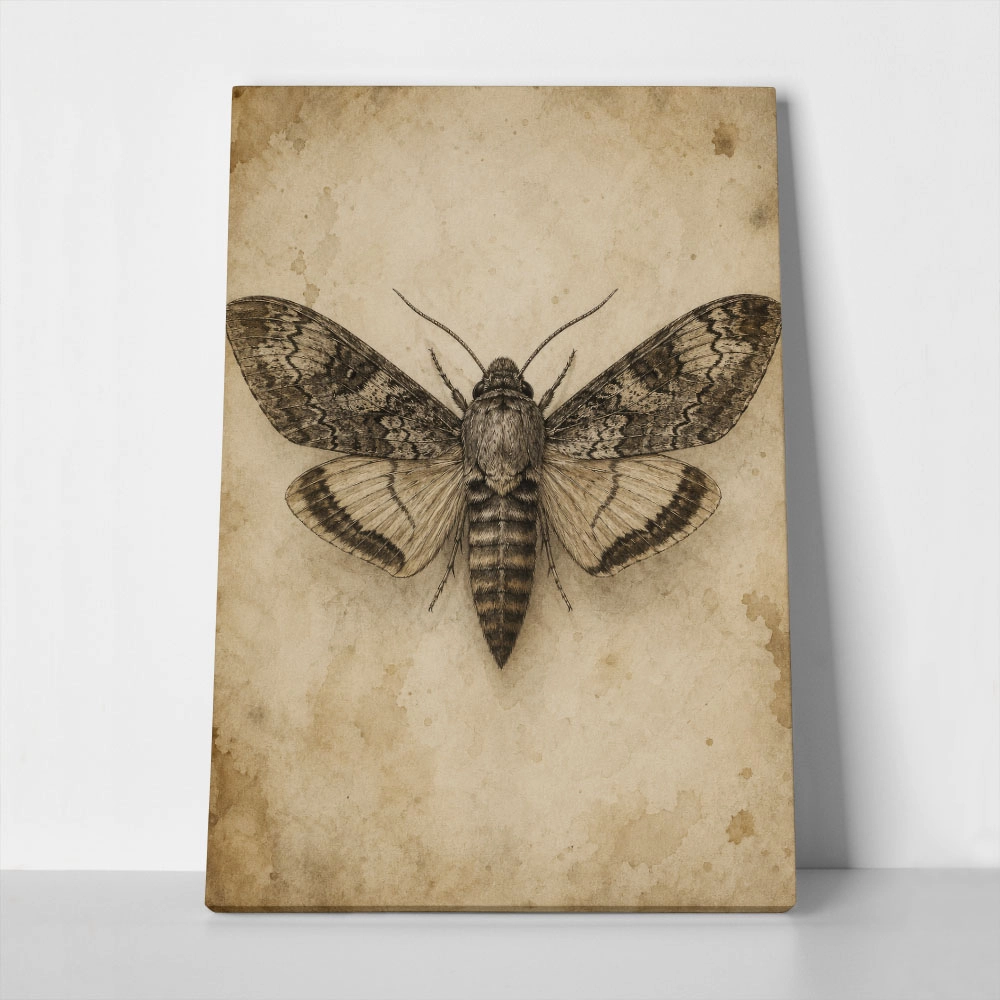 Πίνακας σε Καμβά VINTAGE DARK ACADEMIA BUTTERFLY 3