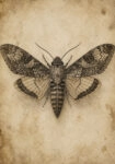 Πίνακας σε Καμβά VINTAGE DARK ACADEMIA BUTTERFLY 3