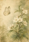 Πίνακας σε Καμβά VINTAGE DARK ACADEMIA BUTTERFLY 5