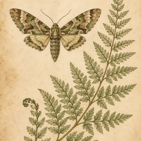 Πίνακας σε Καμβά VINTAGE DARK ACADEMIA BUTTERFLY AND FERN - Vintage Sticky 5