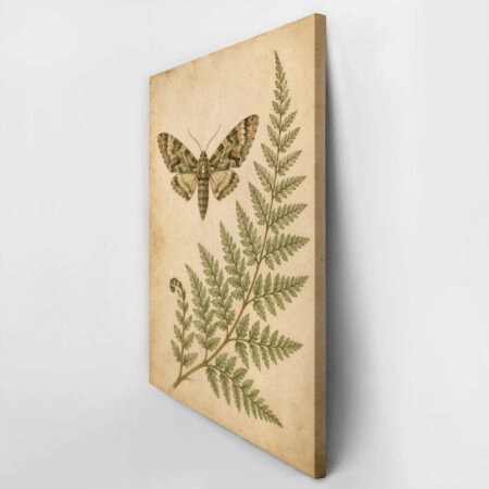 Πίνακας σε Καμβά VINTAGE DARK ACADEMIA BUTTERFLY AND FERN - Vintage Sticky 2
