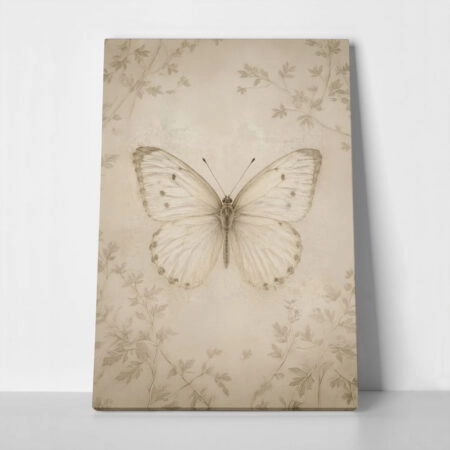 Πίνακας σε Καμβά VINTAGE DARK ACADEMIA BUTTERFLY - Vintage
