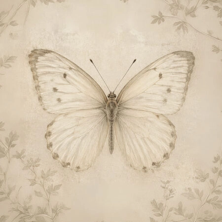 Πίνακας σε Καμβά VINTAGE DARK ACADEMIA BUTTERFLY - Vintage Sticky 5