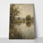 Πίνακας σε Καμβά VINTAGE DARK ACADEMIA BY THE RIVER 3
