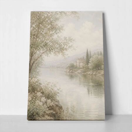 Πίνακας σε Καμβά VINTAGE DARK ACADEMIA BY THE RIVER - Vintage