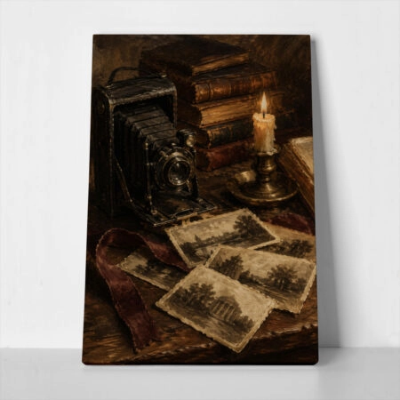 Πίνακας σε Καμβά VINTAGE DARK ACADEMIA CAMERA - 
