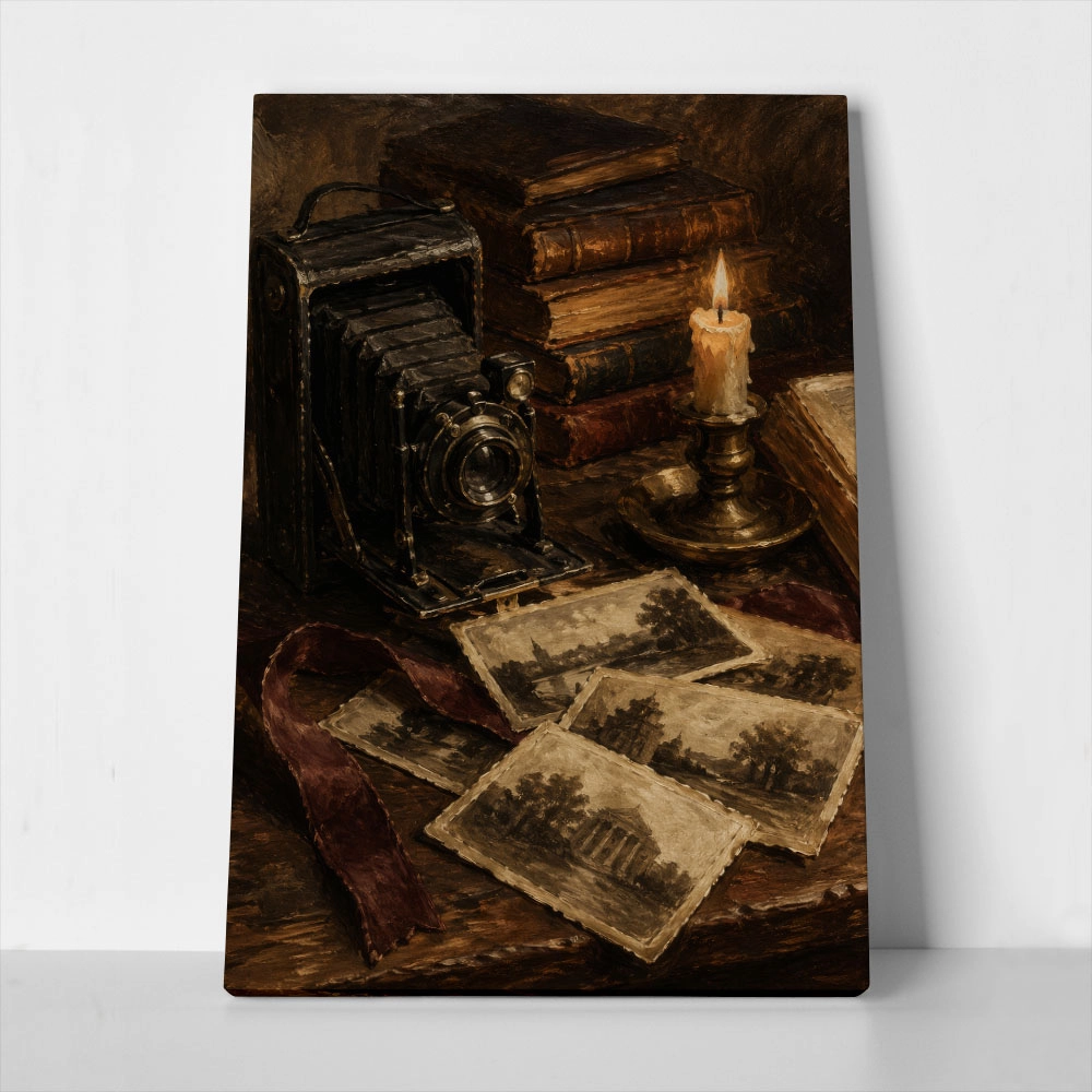 Πίνακας σε Καμβά VINTAGE DARK ACADEMIA CAMERA