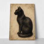 Πίνακας σε Καμβά VINTAGE DARK ACADEMIA CAT