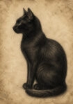 Πίνακας σε Καμβά VINTAGE DARK ACADEMIA CAT