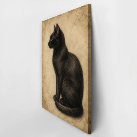 Πίνακας σε Καμβά VINTAGE DARK ACADEMIA CAT -  Sticky 2