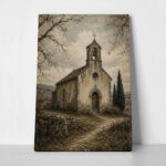 Πίνακας σε Καμβά VINTAGE DARK ACADEMIA CHAPEL