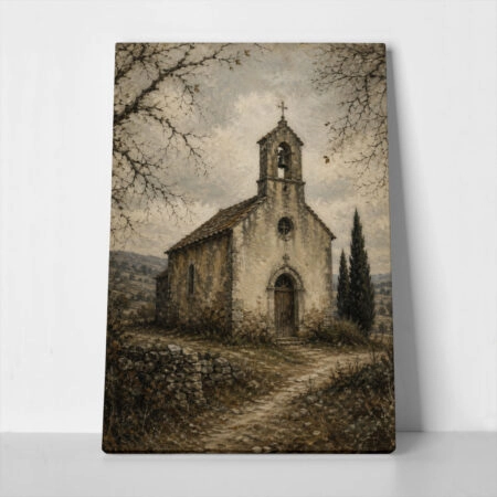 Πίνακας σε Καμβά VINTAGE DARK ACADEMIA CHAPEL - Vintage
