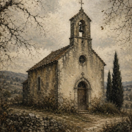 Πίνακας σε Καμβά VINTAGE DARK ACADEMIA CHAPEL - Vintage Sticky 5