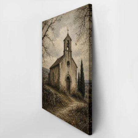Πίνακας σε Καμβά VINTAGE DARK ACADEMIA CHAPEL - Vintage Sticky 2