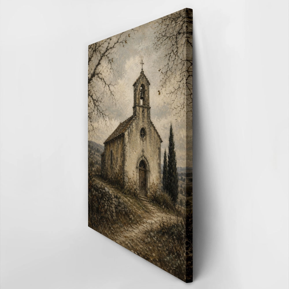 Πίνακας σε Καμβά VINTAGE DARK ACADEMIA CHAPEL