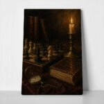 Πίνακας σε Καμβά VINTAGE DARK ACADEMIA CHESS