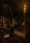 Πίνακας σε Καμβά VINTAGE DARK ACADEMIA CHESS