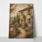 Πίνακας σε Καμβά VINTAGE DARK ACADEMIA COUNTRY HOUSE