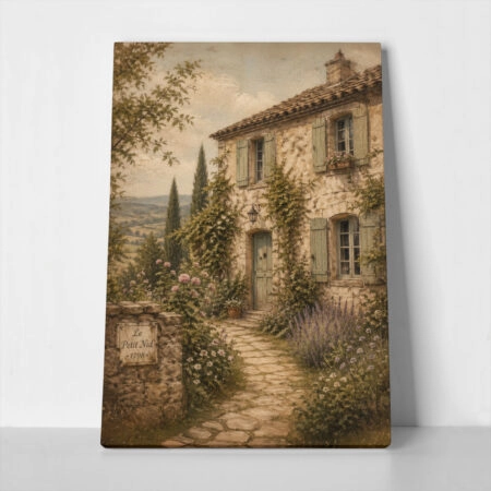 Πίνακας σε Καμβά VINTAGE DARK ACADEMIA COUNTRY HOUSE - Vintage