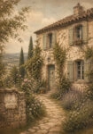 Πίνακας σε Καμβά VINTAGE DARK ACADEMIA COUNTRY HOUSE